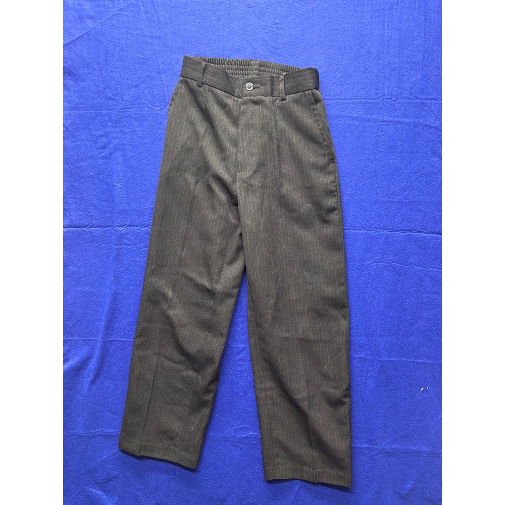 Unbranded Dress Pants Boys 12 Dark Gray Elastic Waist Slacks